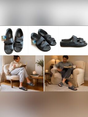 Foamtreads Gray Women’s Slipper with Ajustable Straps Size 11 NWT